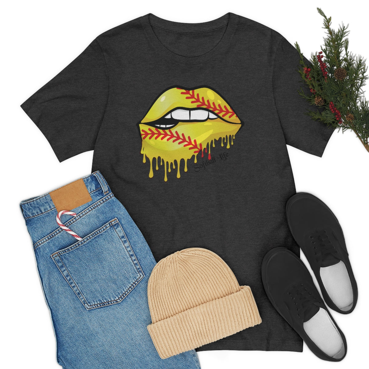 Softball Lips Softball Mom Tshirt | Softball tees | Women's softball Shirt | Cute softball shirts | Dripping Lips | Team gifts