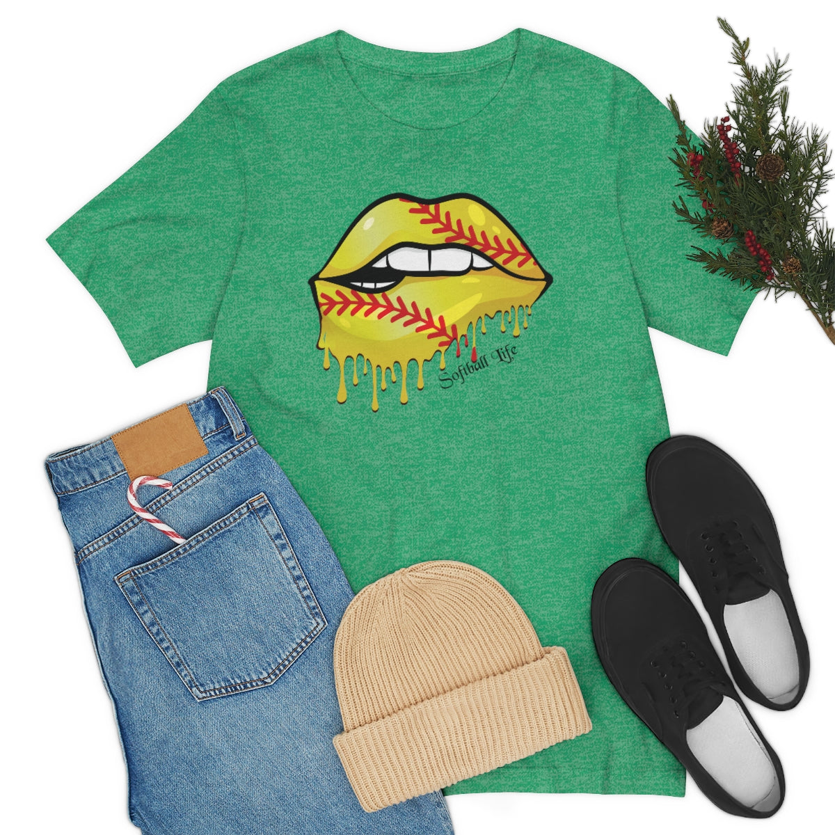 Softball Lips Softball Mom Tshirt | Softball tees | Women's softball Shirt | Cute softball shirts | Dripping Lips | Team gifts