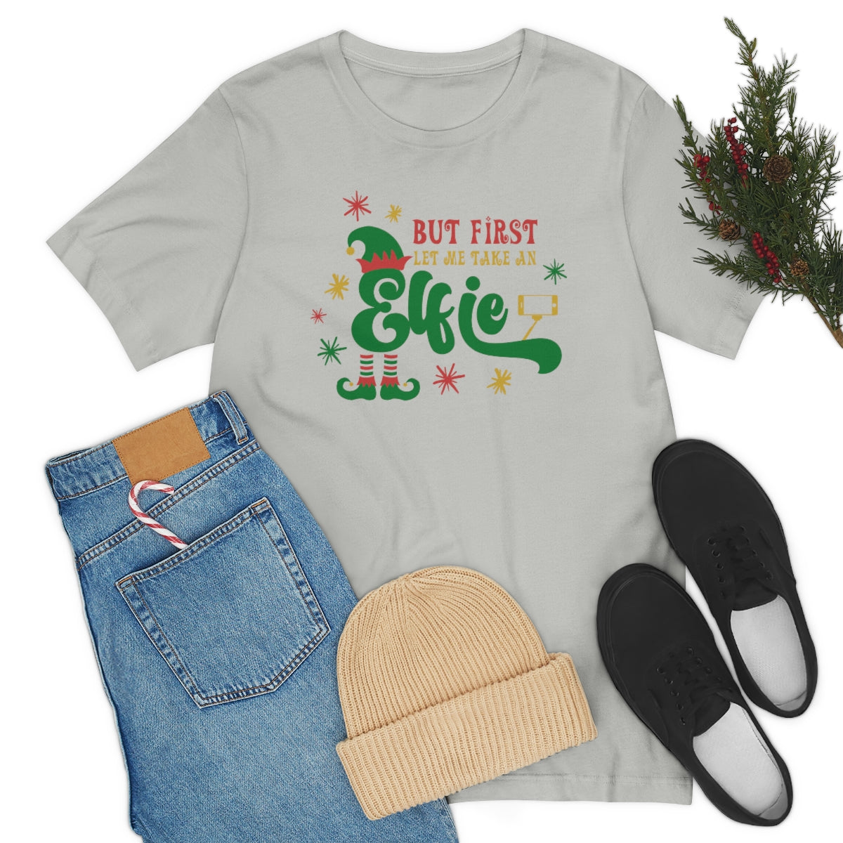 Elfie Shirt, Christmas Shirts for Women, Christmas Tee, Christmas TShirt, Shirts For Christmas, Cute Christmas t-shirt, Holiday Tee