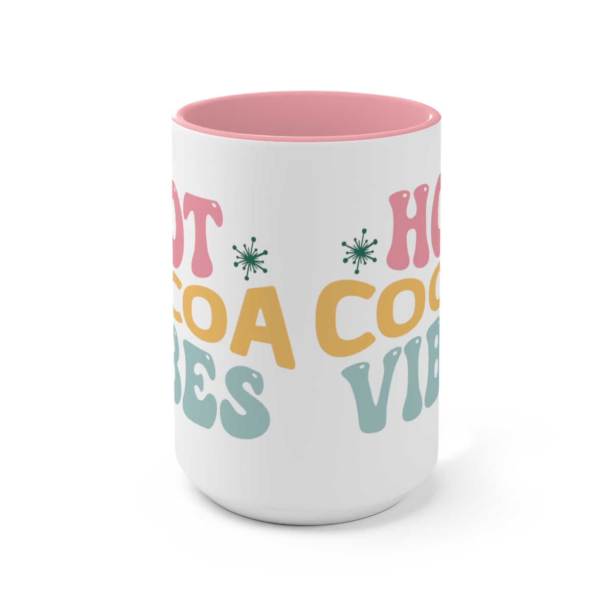 15oz Two Tone Christmas Coffee Mug, Hot Cocoa Vibes Mug, Christmas Mug, Hippie Mug, Hot Chocolate Mug