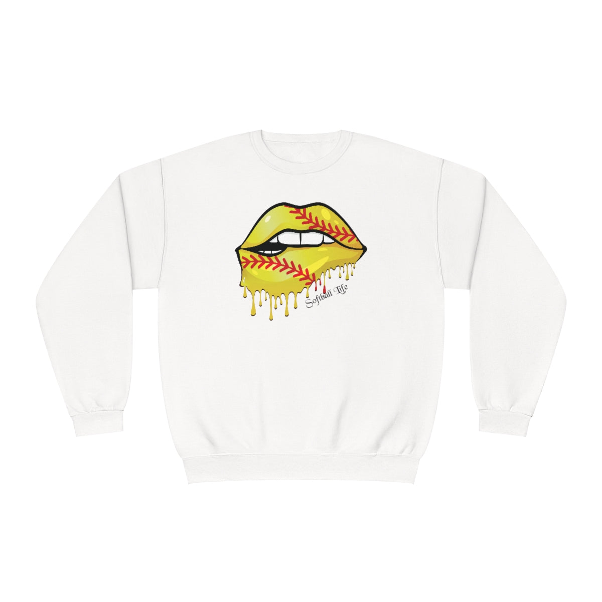 Softball Lips Softball Mom Sweatshirt | Softball tees | Women's softball Shirt | Cute softball shirts | Dripping Lips | Team gifts