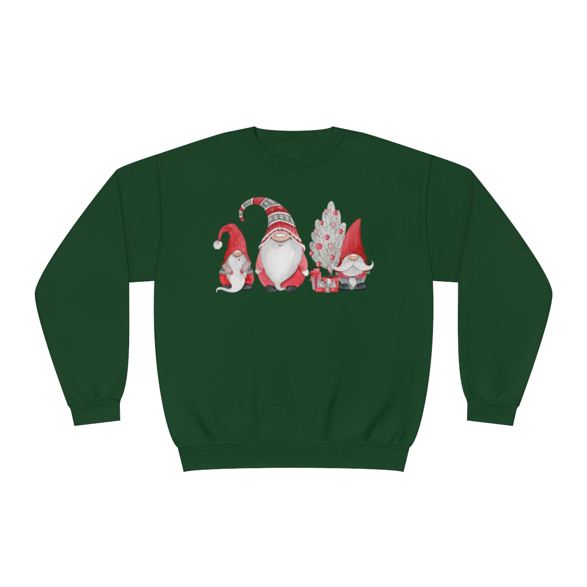 Grey and Red Watercolor Christmas Gnomes Sweatshirt, Christmas Sweatshirt, Gnome Shirt, Christmas Tree Shirt, Holiday Shirt