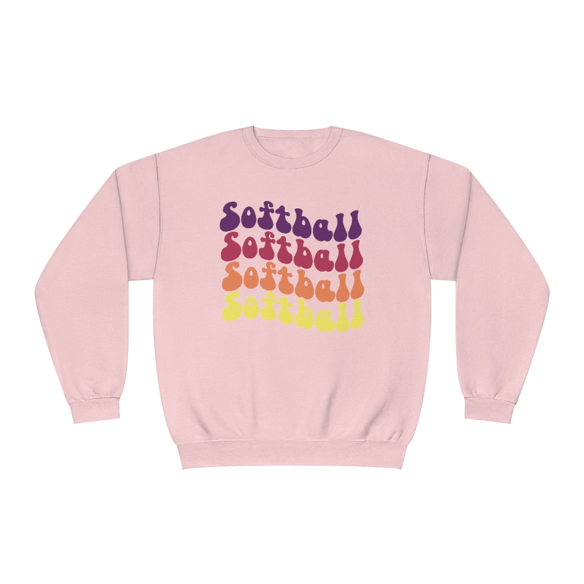 Colorful Hippie Text Softball Sweatshirt | Softball tees | Women's softball Shirt | Cute softball shirts | Groovy Text | Team gifts