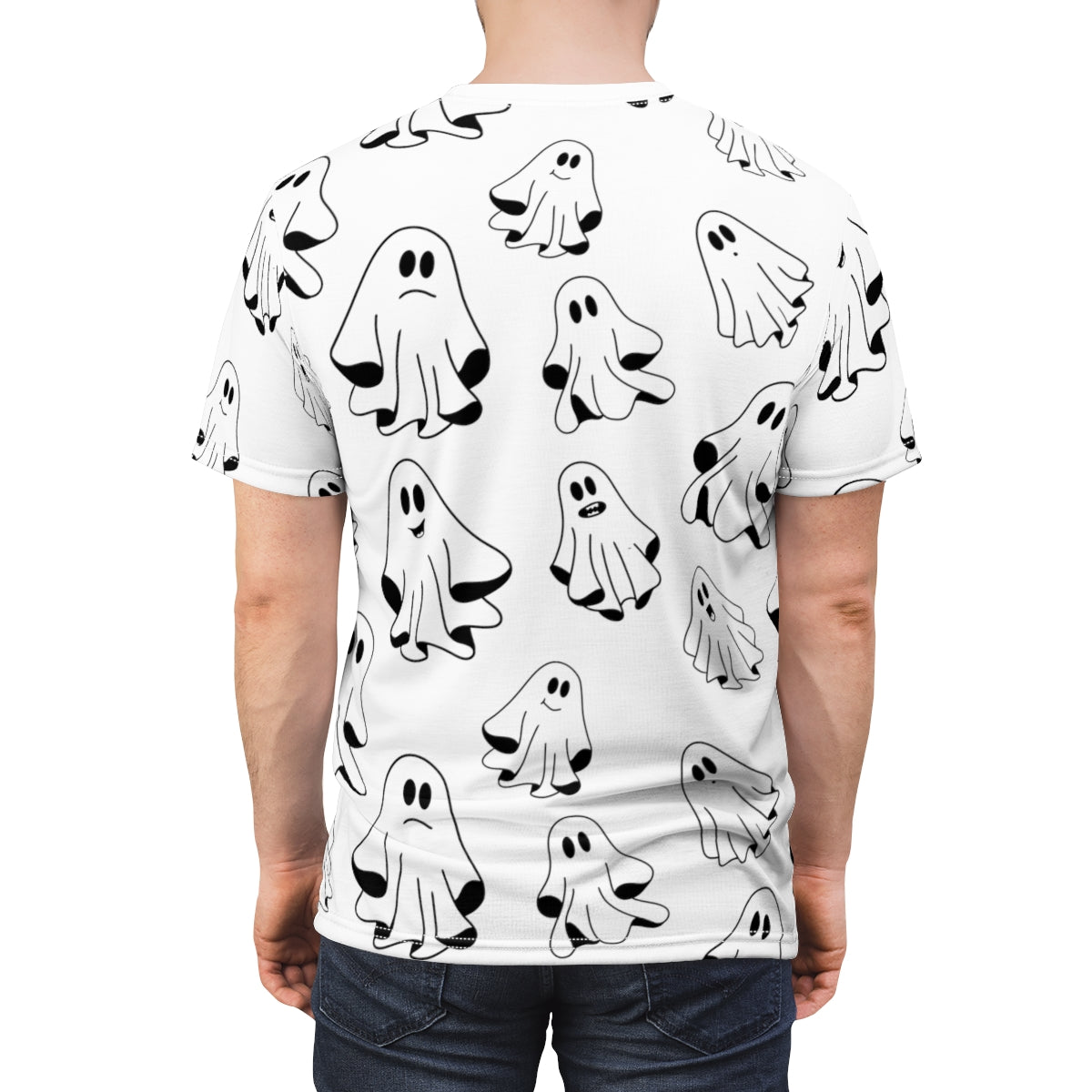 Halloween Pattern All Over Print Shirt | Ghost Shirt | Spooky Halloween Shirt | Unisex AOP Shirt