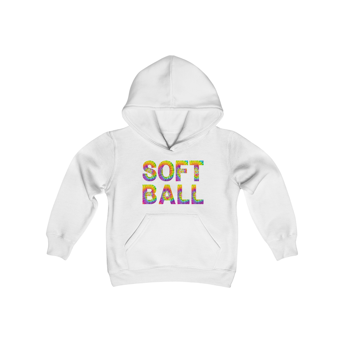 Youth Softball Hoodie, Softball Sweatshirt for Youth, Tie Dye Softball Shirt, Girls Softball Shirt, Softball Gifts