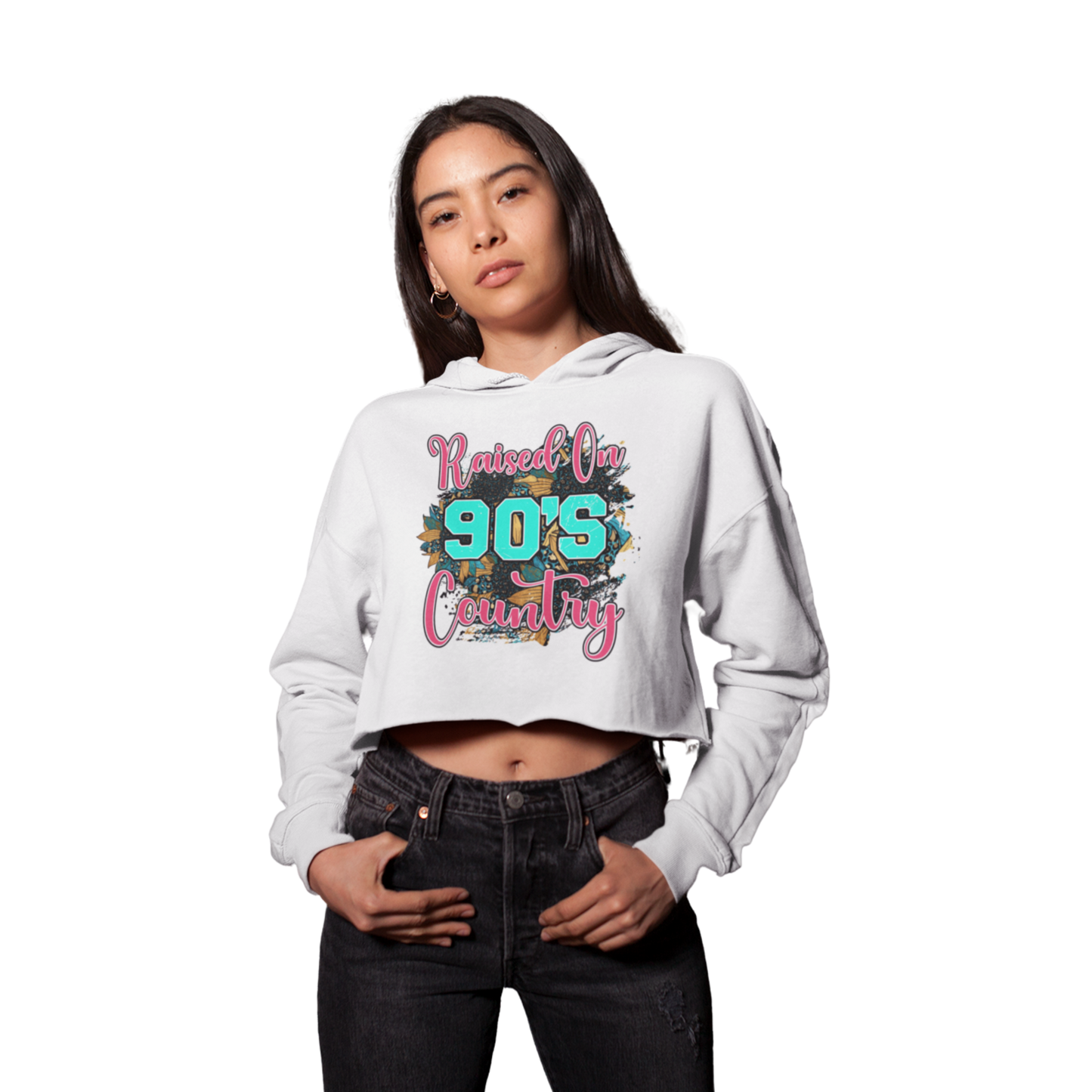 Raised on 90's Country Cropped Hoodie Sweatshirt, Vintage 90's Cropped Sweatshirt, 90's Shirt, Country girl sweatshirt