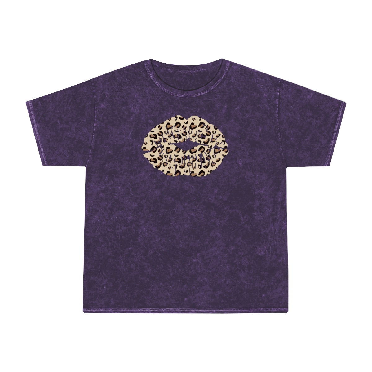 Leopard Kiss Print - Mineral Wash T-Shirt - Sizes S - 2XL