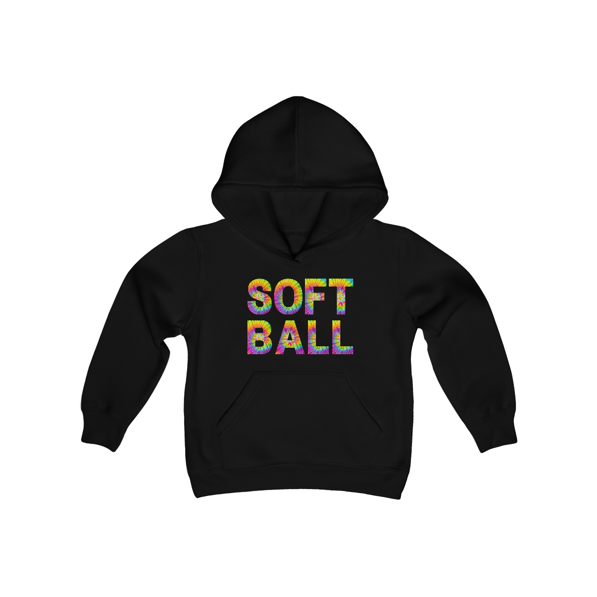 Youth Softball Hoodie, Softball Sweatshirt for Youth, Tie Dye Softball Shirt, Girls Softball Shirt, Softball Gifts