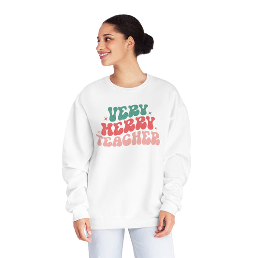 Very Merry Teacher Hippie Christmas Sweatshirt, Christmas Shirts for Women, Shirts for Christmas