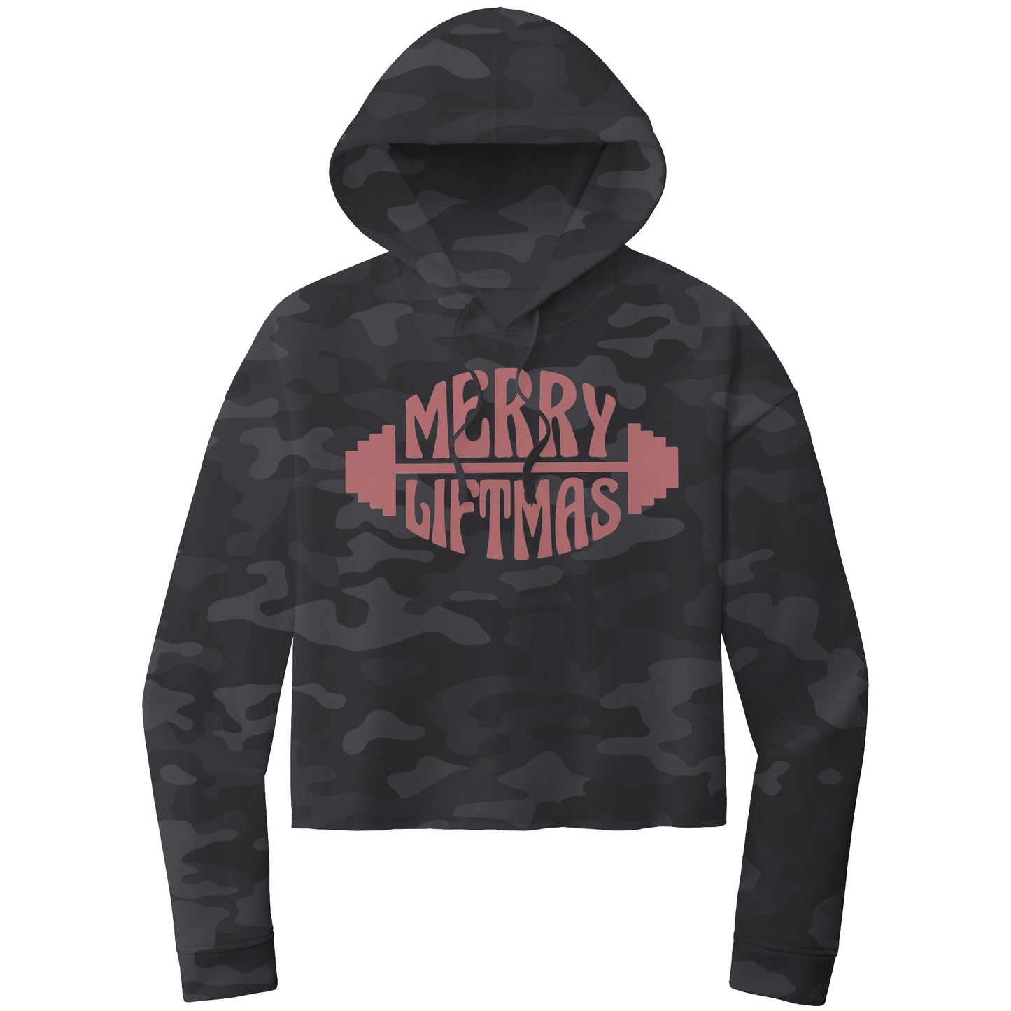 Christmas Crop Hoodie, Christmas Cropped Sweatshirt, Merry Liftmas Christmas Cropped Hoodie
