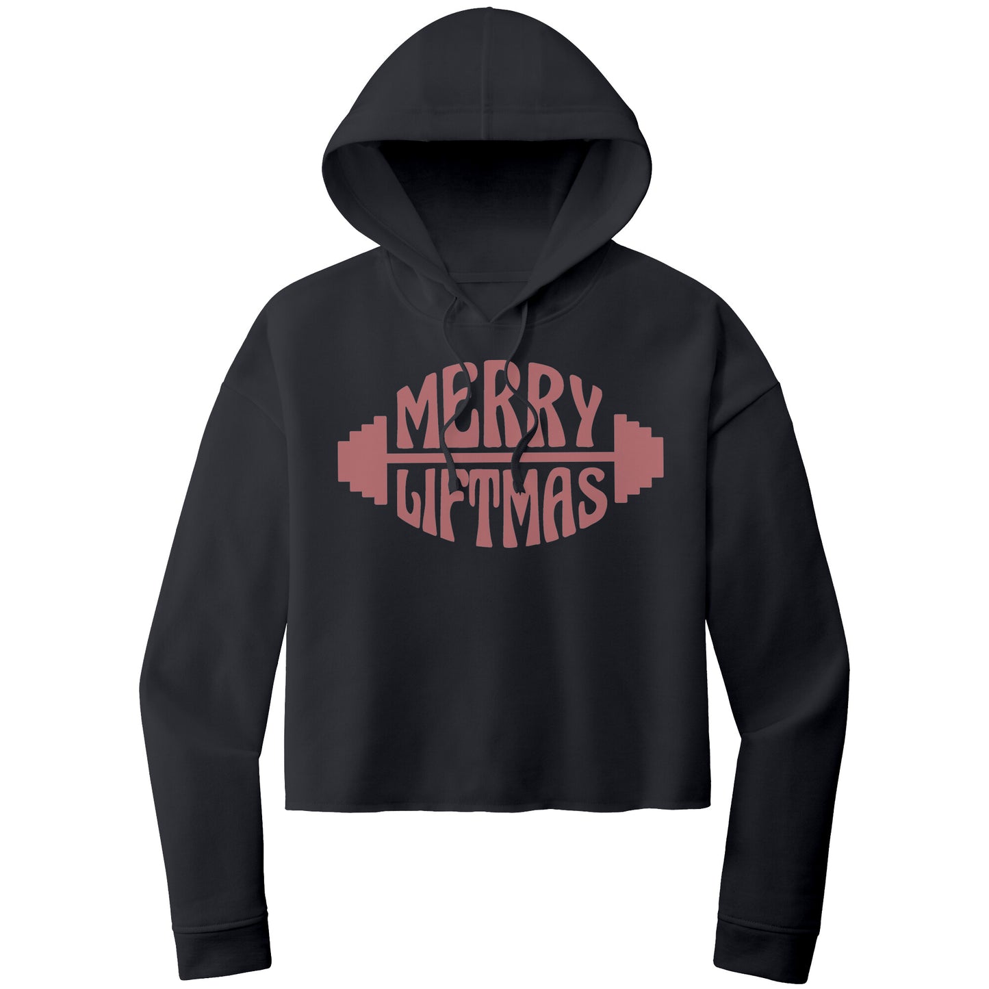 Christmas Crop Hoodie, Christmas Cropped Sweatshirt, Merry Liftmas Christmas Cropped Hoodie