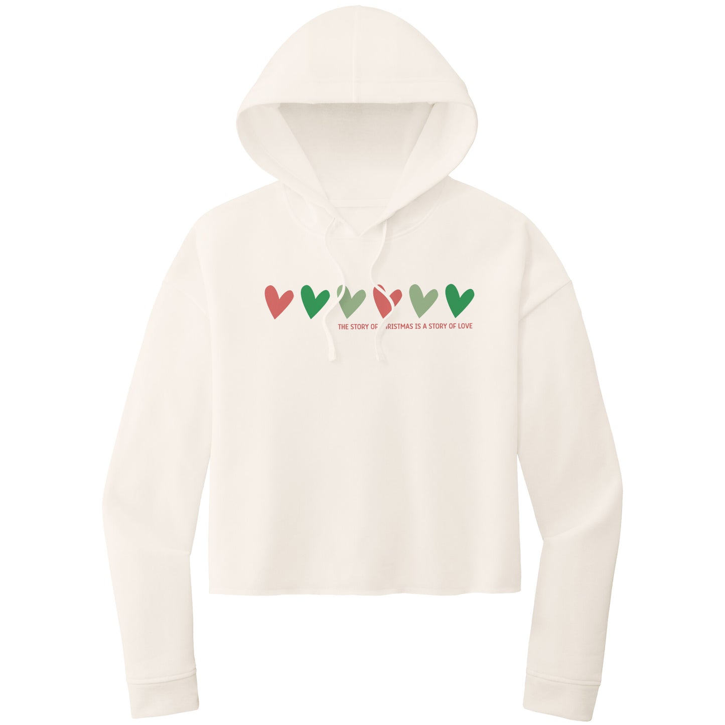 Christmas Crop Hoodie, Christmas Cropped Sweatshirt, The Story of Christmas Cropped Hoodie, Heart Christmas Shirt