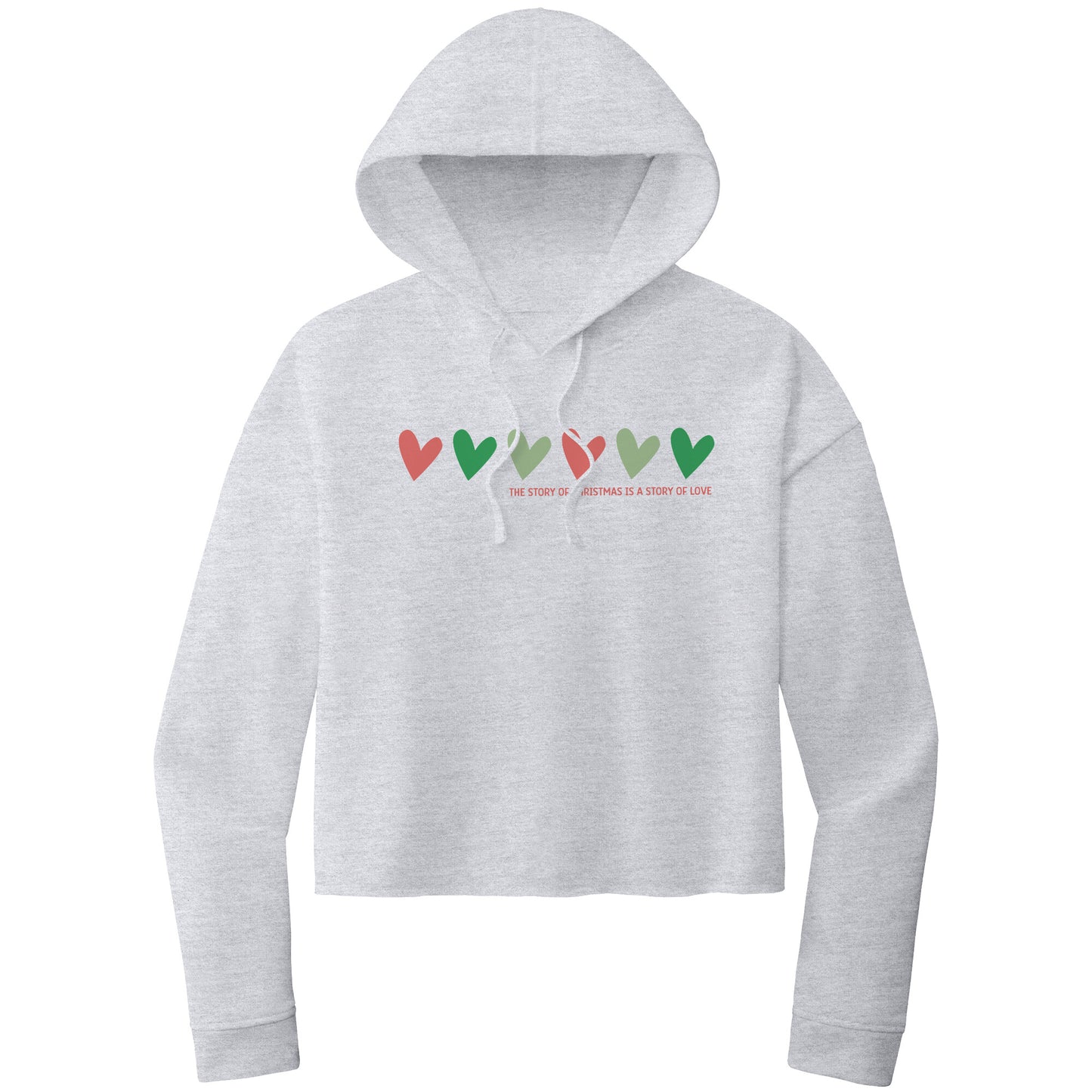 Christmas Crop Hoodie, Christmas Cropped Sweatshirt, The Story of Christmas Cropped Hoodie, Heart Christmas Shirt
