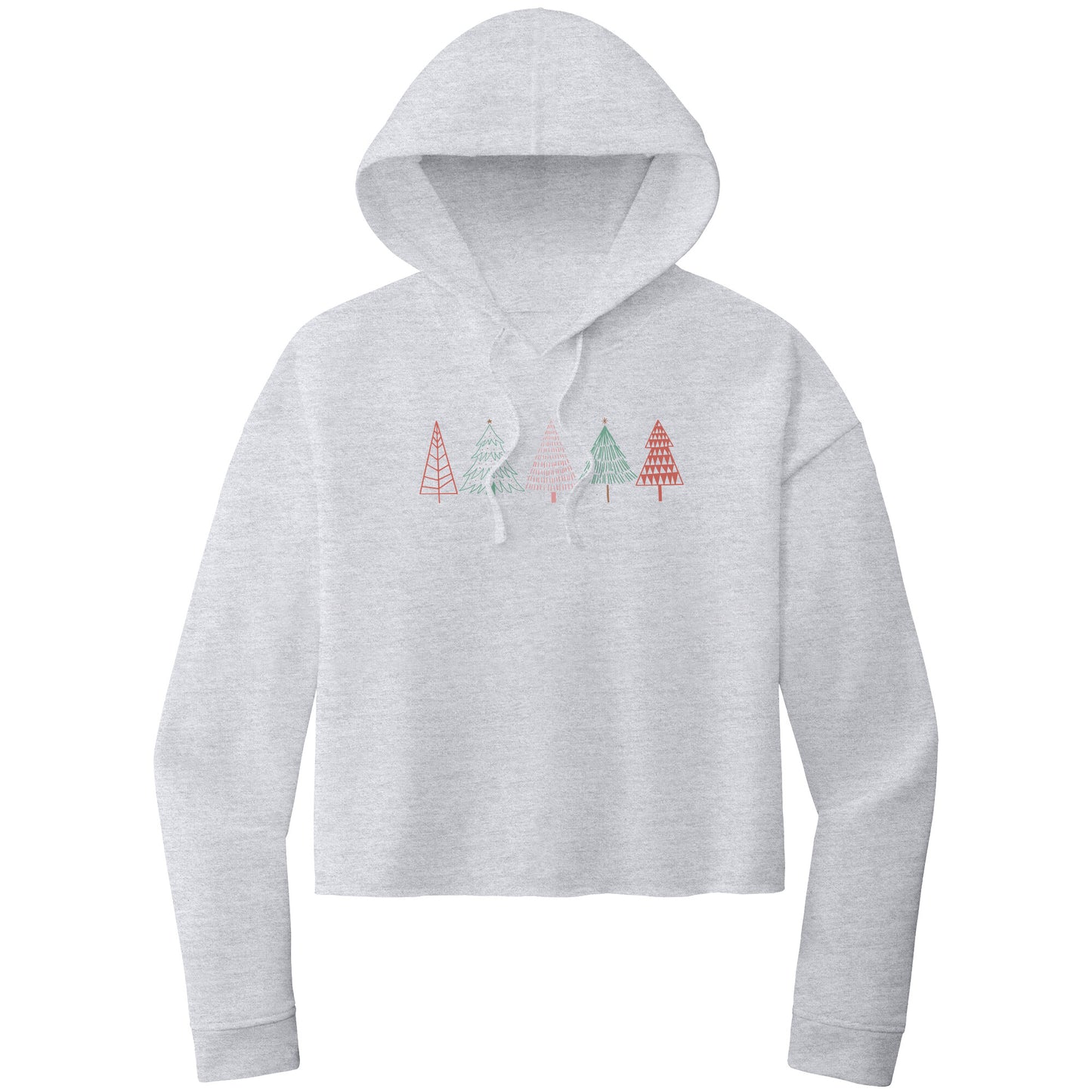Christmas Crop Hoodie, Christmas Cropped Sweatshirt, Christmas Trees Christmas Cropped Hoodie