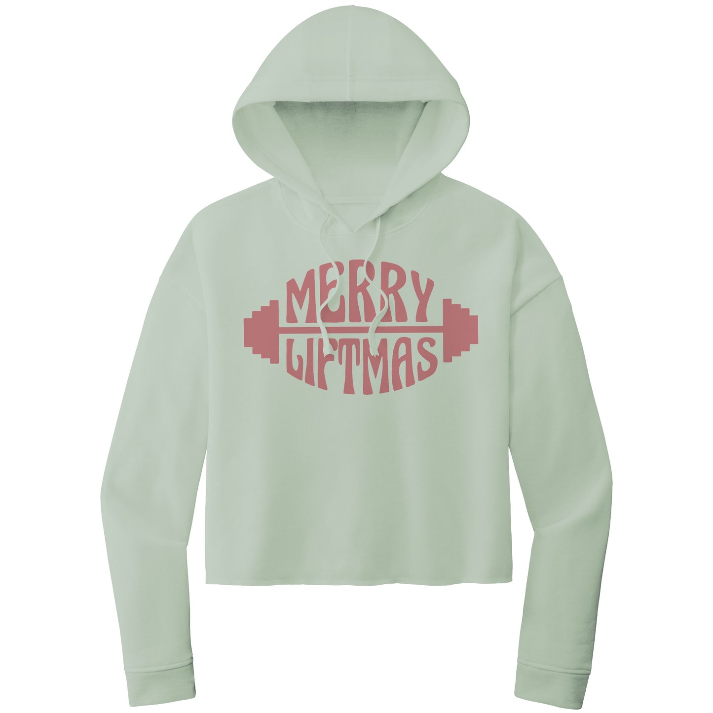 Christmas Crop Hoodie, Christmas Cropped Sweatshirt, Merry Liftmas Christmas Cropped Hoodie
