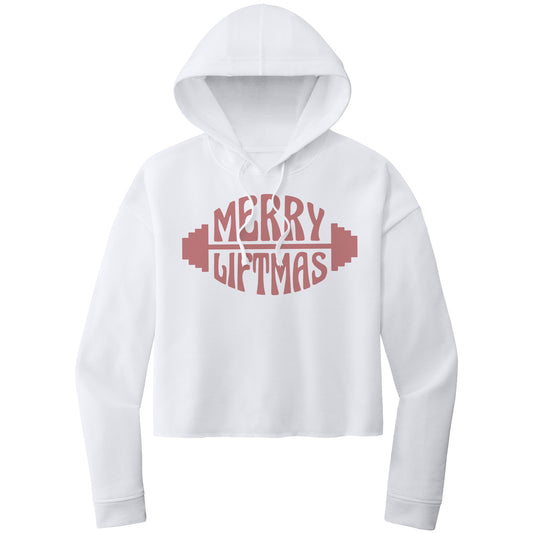 Christmas Crop Hoodie, Christmas Cropped Sweatshirt, Merry Liftmas Christmas Cropped Hoodie