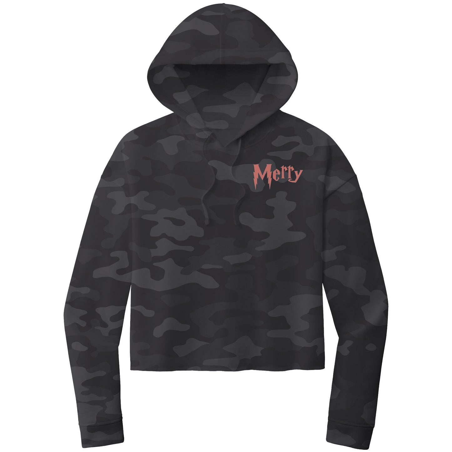 Christmas Crop Hoodie, Wizard Merry Christmas Hoodie, Cropped Wizard Christmas Hoodie