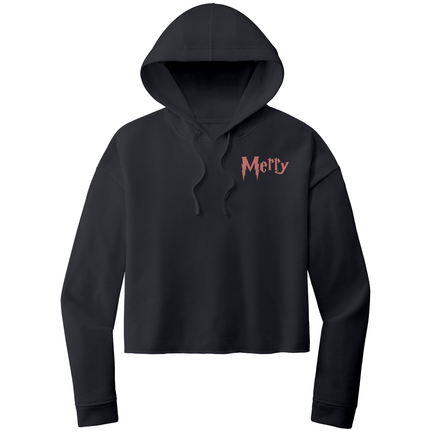 Christmas Crop Hoodie, Wizard Merry Christmas Hoodie, Cropped Wizard Christmas Hoodie
