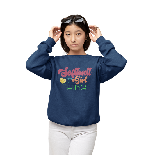 Youth Softball Sweatshirt, It's a Girl Thing Softball Sweatshirt, Girls Softball Shirt, Softball Gifts