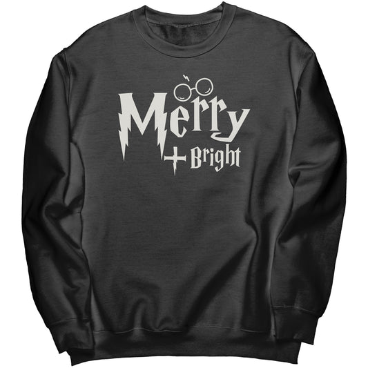 Merry and Bright Wizard World Christmas Sweatshirt, Wizard World Sweatshirt, Christmas Crewneck Sweatshirt