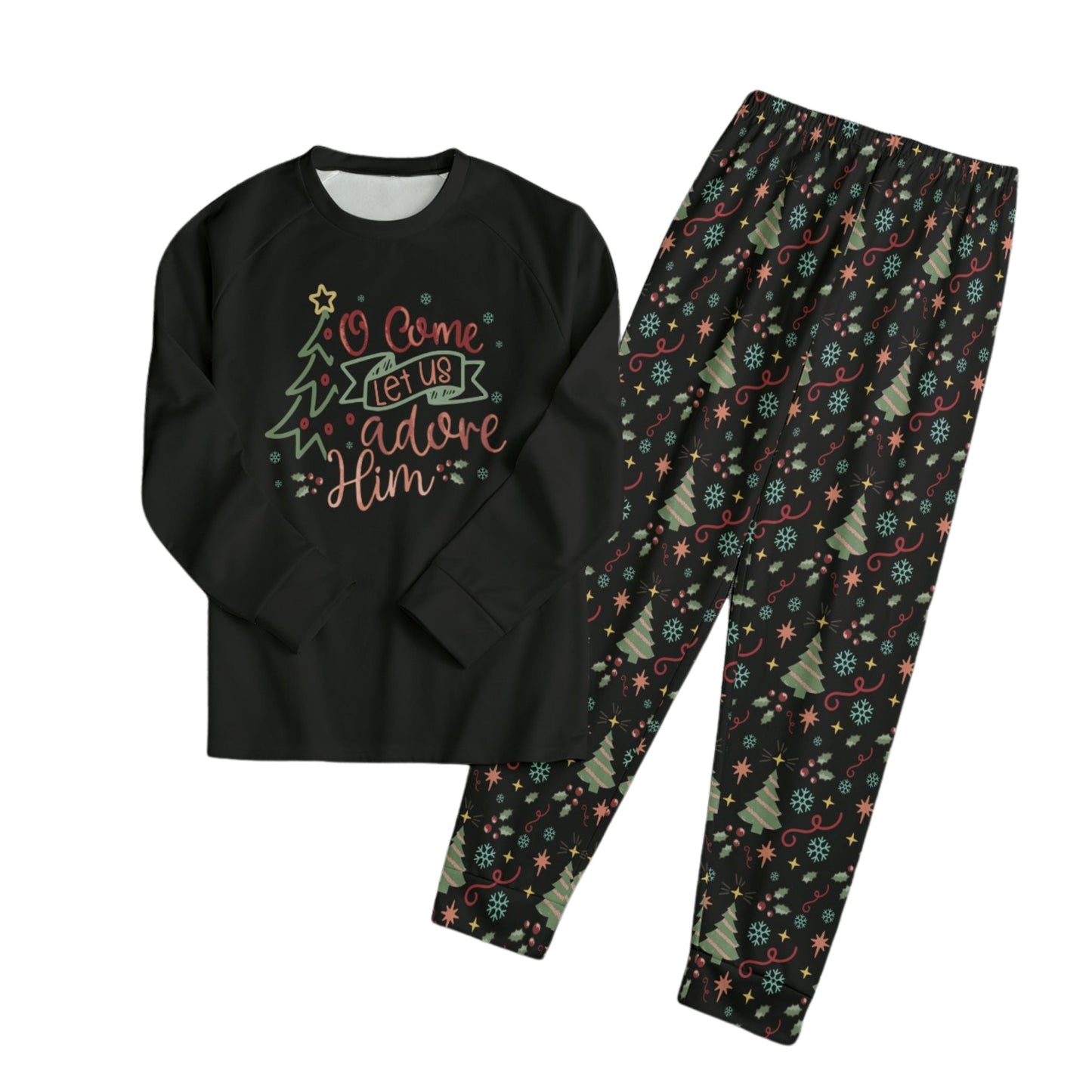 Matching Family Christmas Pajamas, Christian Christmas Pajamas, Oh Come Let Us Adore Him Pajamas, Jesus Christmas Pajamas