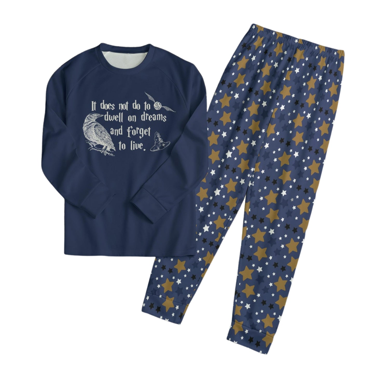 Wizard House Adult Pajamas, Wizard School Adult Pajamas, Hat Wizard Pajamas, Forget to Live Saying