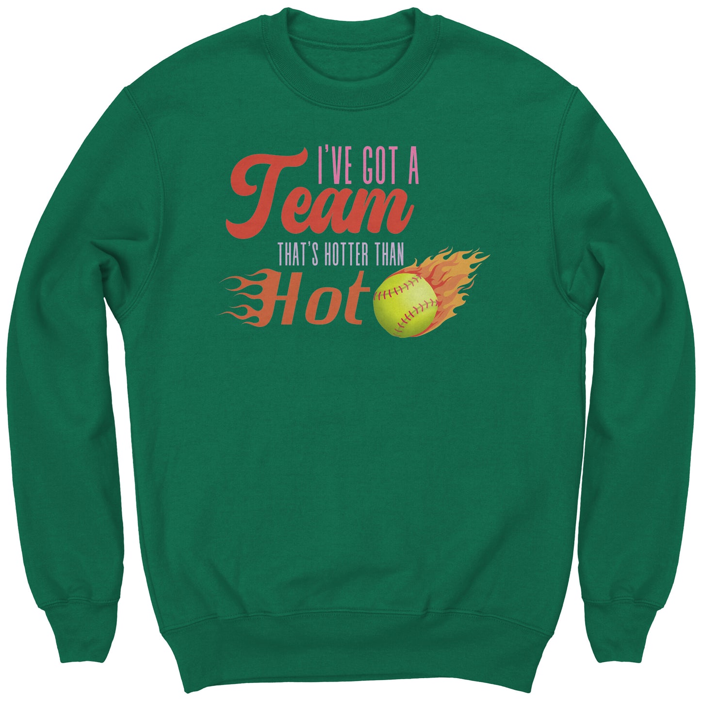 Team That's Hotter Than Hot Kids Softball Sweatshirt | Softball Sweatshirt | Youth Softball Shirt | Cute softball shirts | Youth Softball Sweatshirt