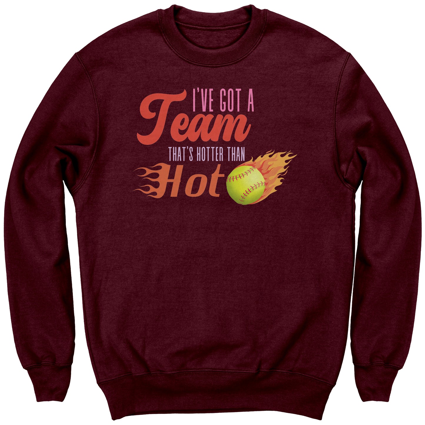 Team That's Hotter Than Hot Kids Softball Sweatshirt | Softball Sweatshirt | Youth Softball Shirt | Cute softball shirts | Youth Softball Sweatshirt