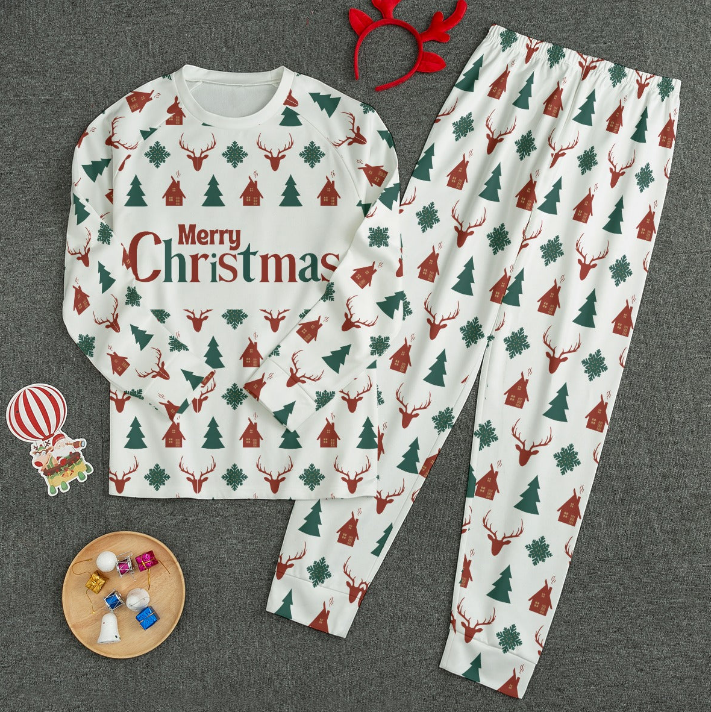 Traditional Matching Family Christmas Pajamas, Christmas Tree Pajamas