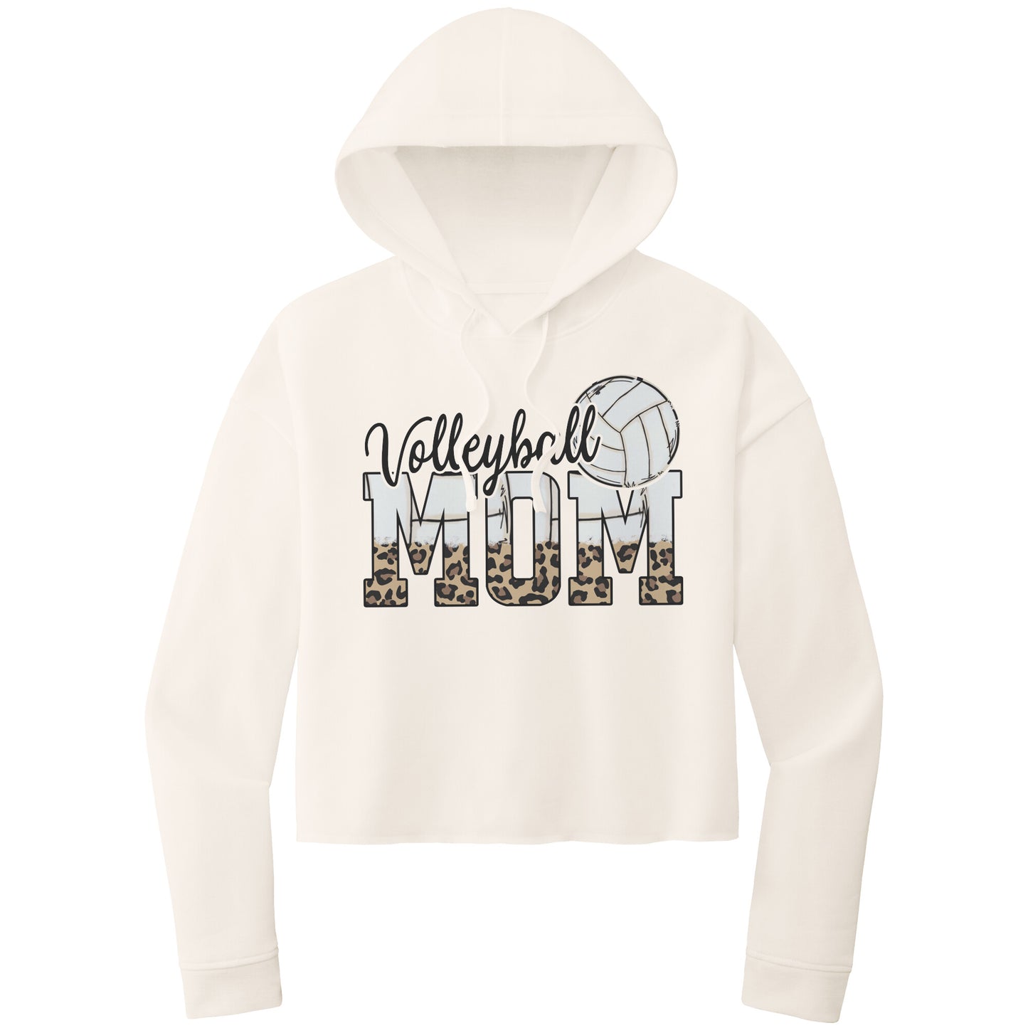 Volleyball Mom Cropped Sweatshirt, Leopard Volleyball Mom Hooded Sweatshirt, Volleyball Mom Shirt