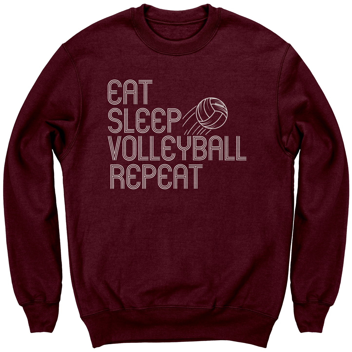 Youth Volleyball Sweatshirt, Girls Volleyball Sweatshirt, Eat Sleep Volleyball Repeat Sweatshirt