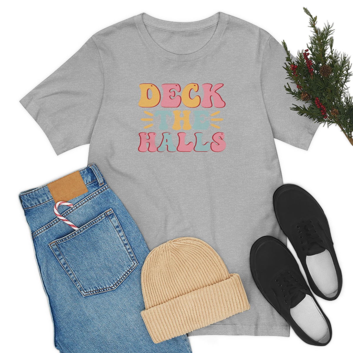 Deck the Halls Christmas TShirt - Bella + Canvas - Sizes S - 3XL