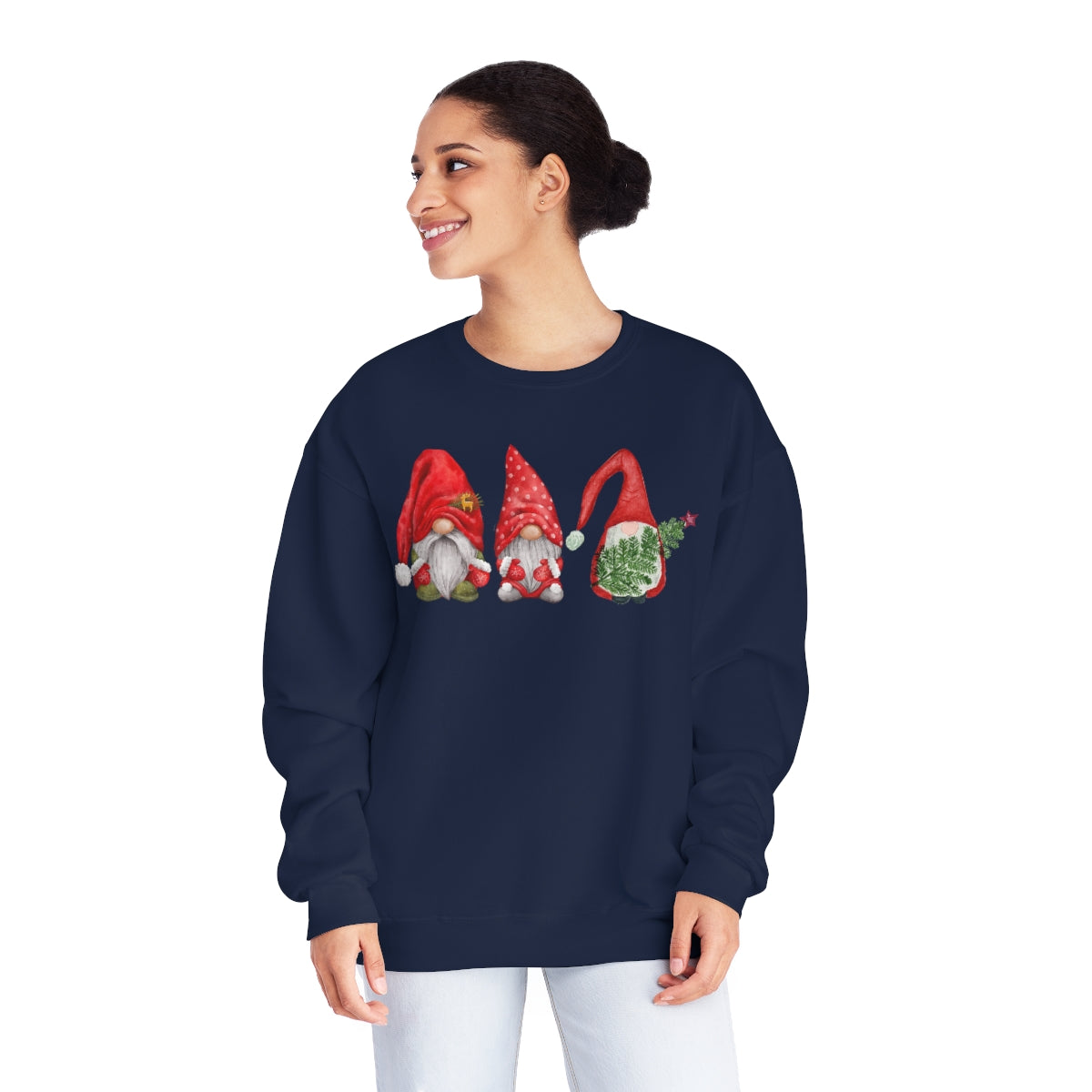 Santa Watercolor Gnomes Christmas Sweatshirt, Christmas Sweatshirt, Christmas Gnomes Shirt, Holiday Shirt