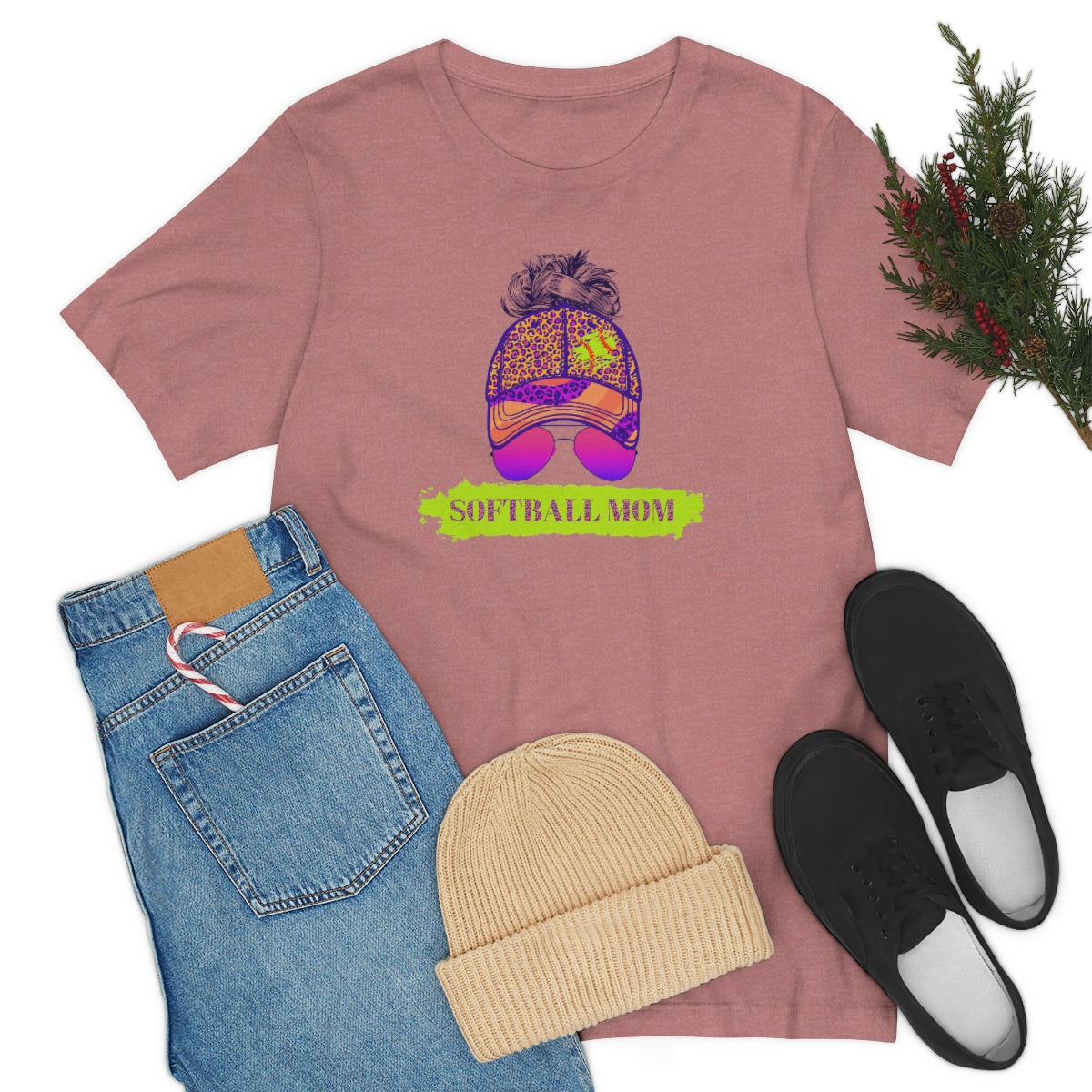 Color Pop Softball Mom Shirt | Softball tees | Women's softball Shirt | Cute softball shirts | Baseball Hat and Sunglasses | Team gifts