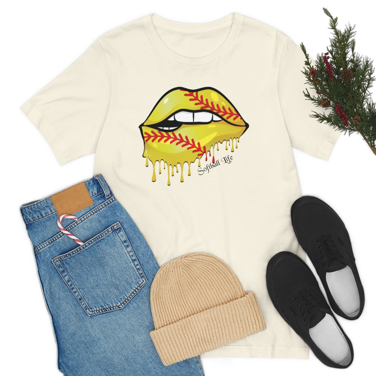 Softball Lips Softball Mom Tshirt | Softball tees | Women's softball Shirt | Cute softball shirts | Dripping Lips | Team gifts