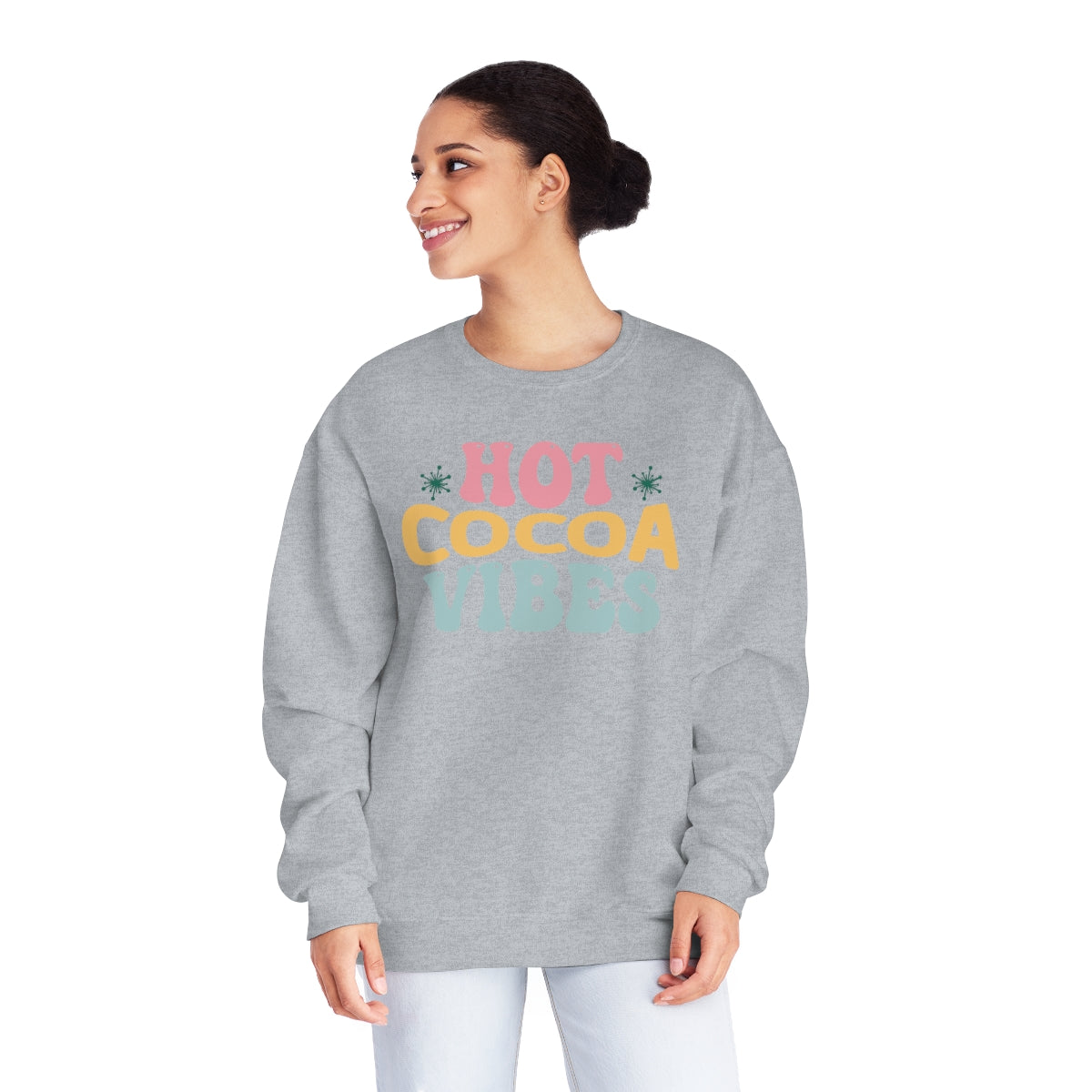 Hot Cocoa Vibes Hippie Christmas Sweatshirt, Christmas Shirts for Women, Shirts for Christmas