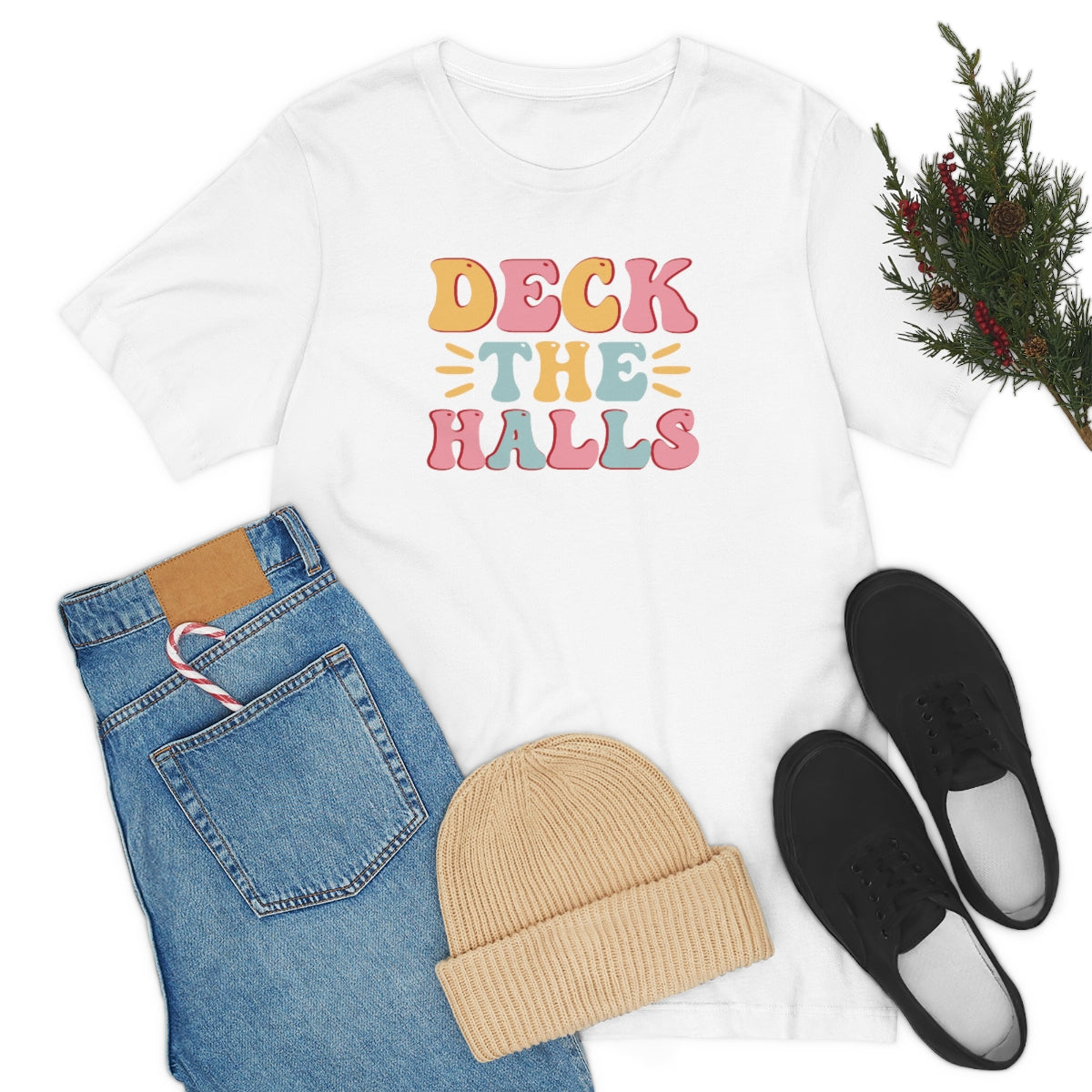 Deck the Halls Christmas TShirt - Bella + Canvas - Sizes S - 3XL