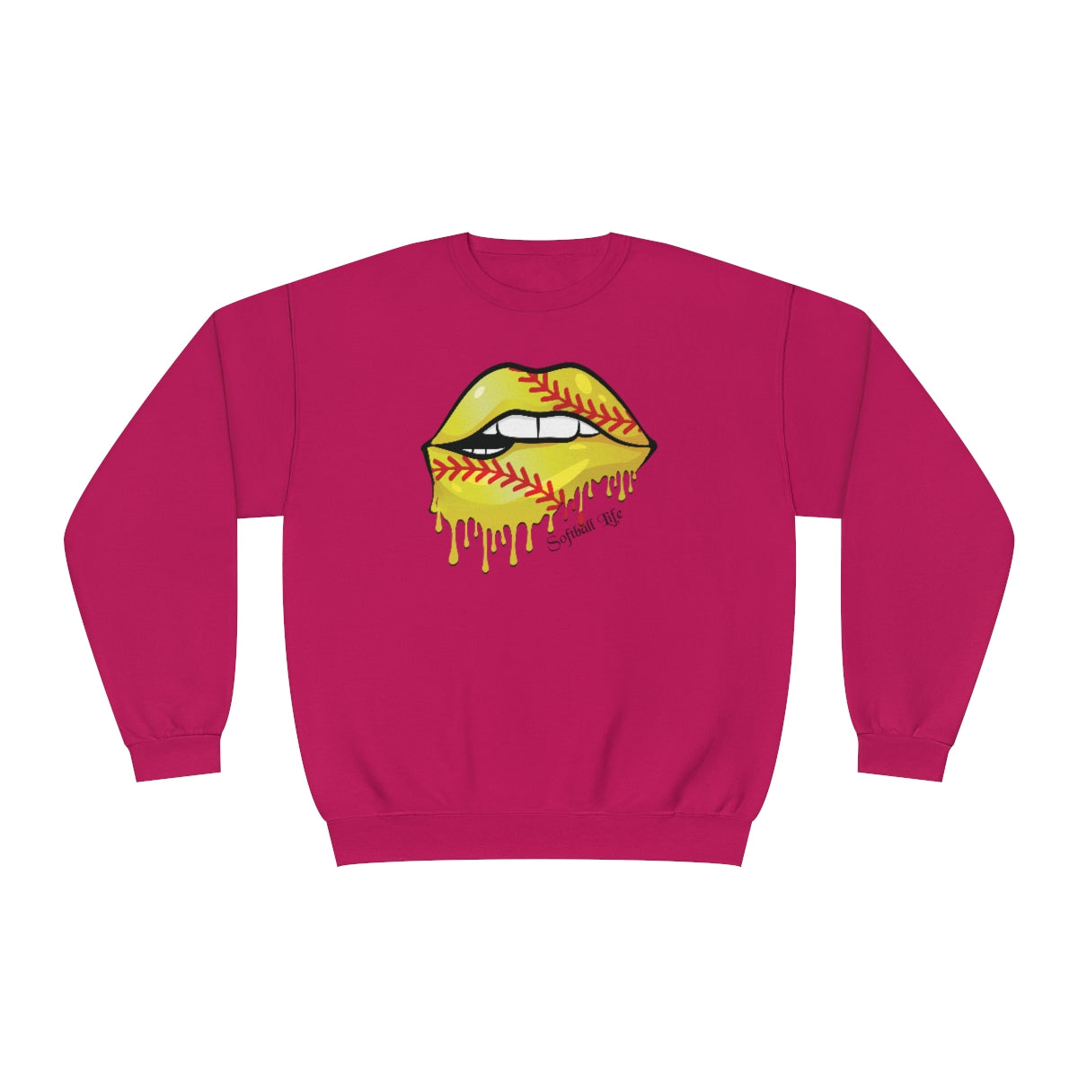 Softball Lips Softball Mom Sweatshirt | Softball tees | Women's softball Shirt | Cute softball shirts | Dripping Lips | Team gifts