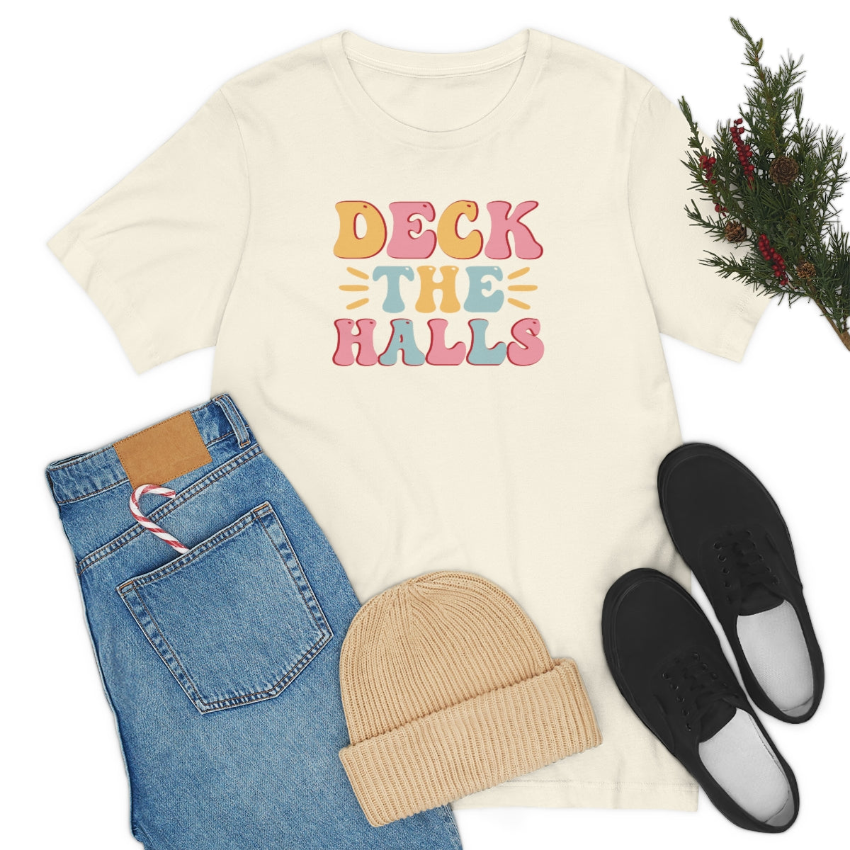 Deck the Halls Christmas TShirt - Bella + Canvas - Sizes S - 3XL