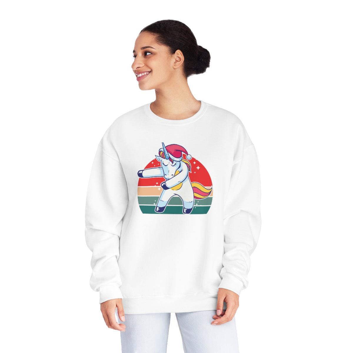 Christmas Unicorn Dab NuBlend® Crewneck Sweatshirt - Sizes S - 3XL