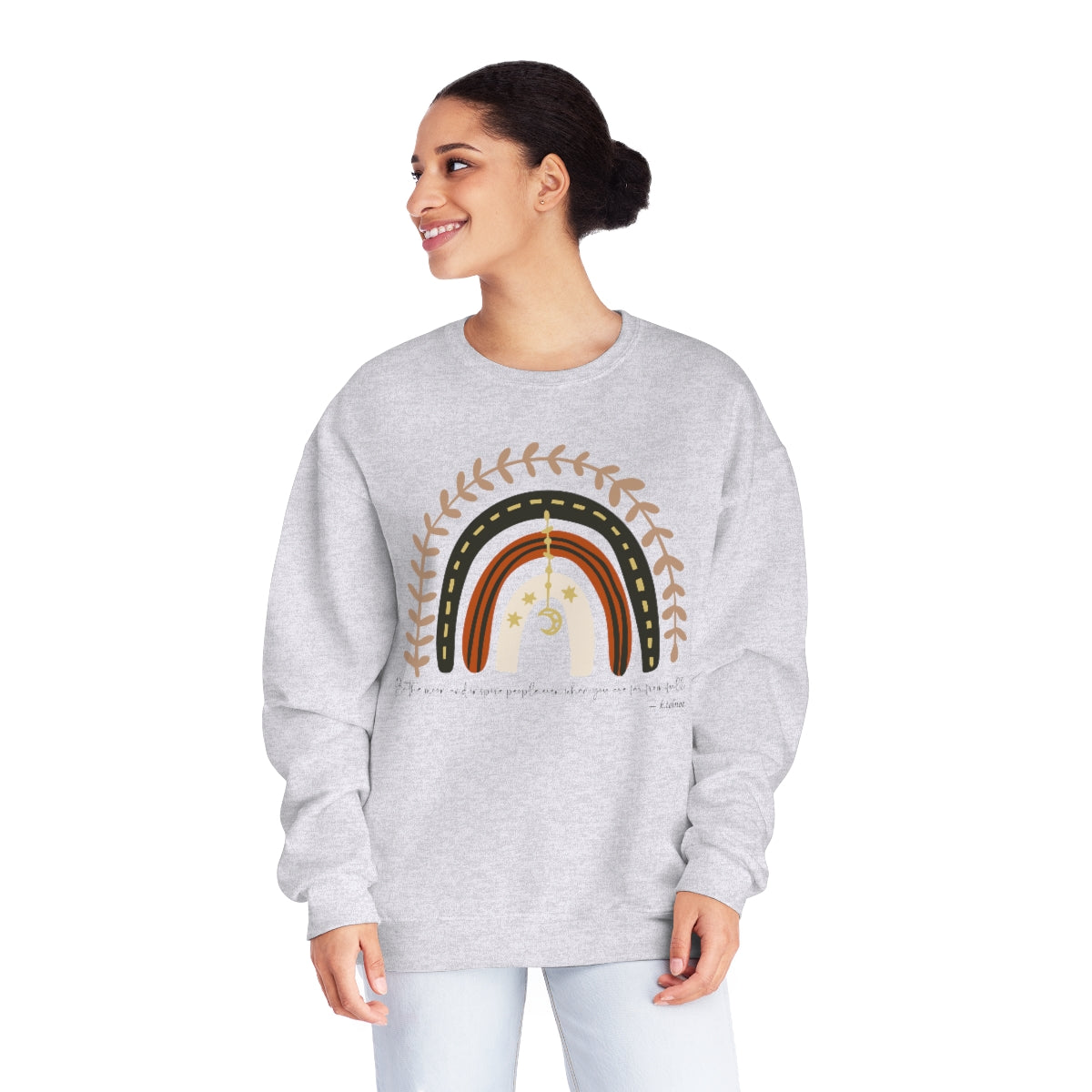 Boho Rainbow Sweatshirt, Rainbow Shirt, Love Rainbow Shirt, Sweatshirt for Women, Be the Moon Shirt, Inspire People Shirt