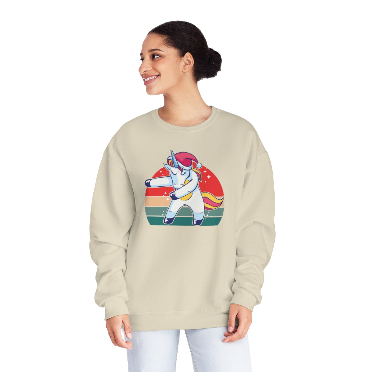 Christmas Unicorn Dab NuBlend® Crewneck Sweatshirt - Sizes S - 3XL