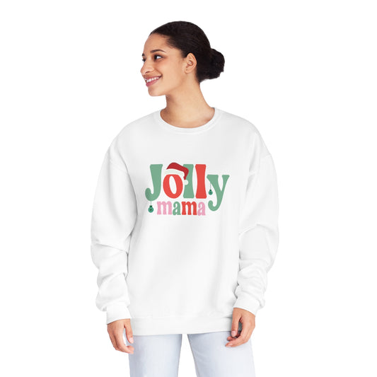 Hippie Jolly Mama Christmas NuBlend Fleece Crewneck Sweatshirt - Sizes S - 3XL