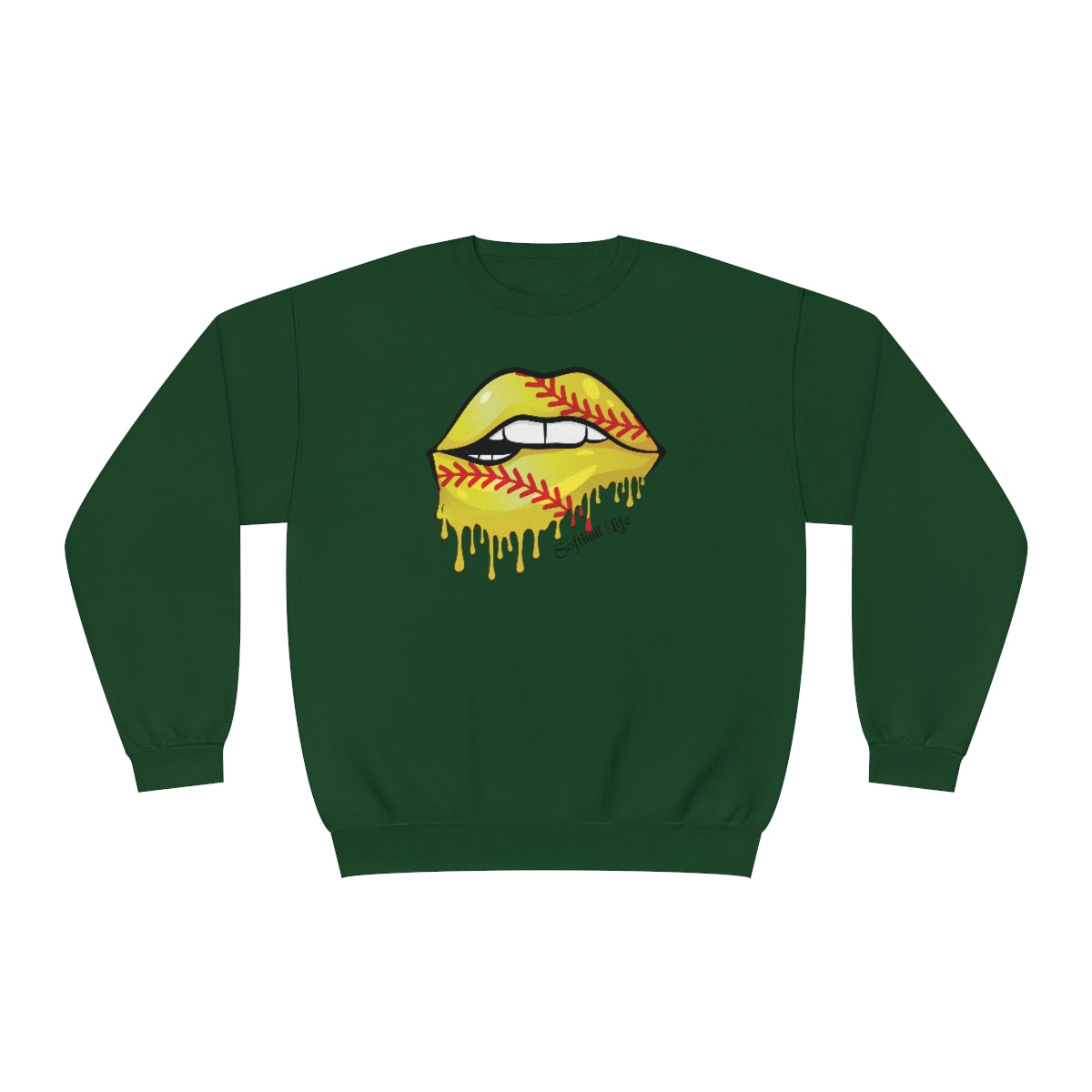 Softball Lips Softball Mom Sweatshirt | Softball tees | Women's softball Shirt | Cute softball shirts | Dripping Lips | Team gifts