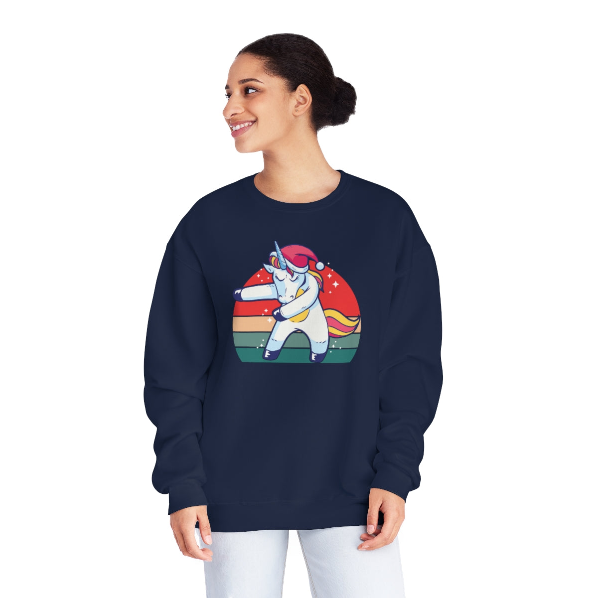 Christmas Unicorn Dab NuBlend® Crewneck Sweatshirt - Sizes S - 3XL