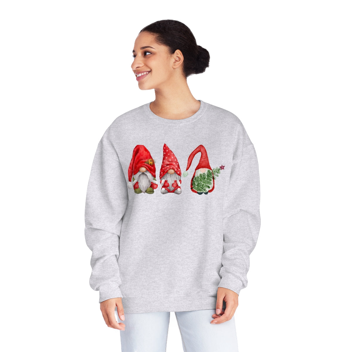 Santa Watercolor Gnomes Christmas Sweatshirt, Christmas Sweatshirt, Christmas Gnomes Shirt, Holiday Shirt