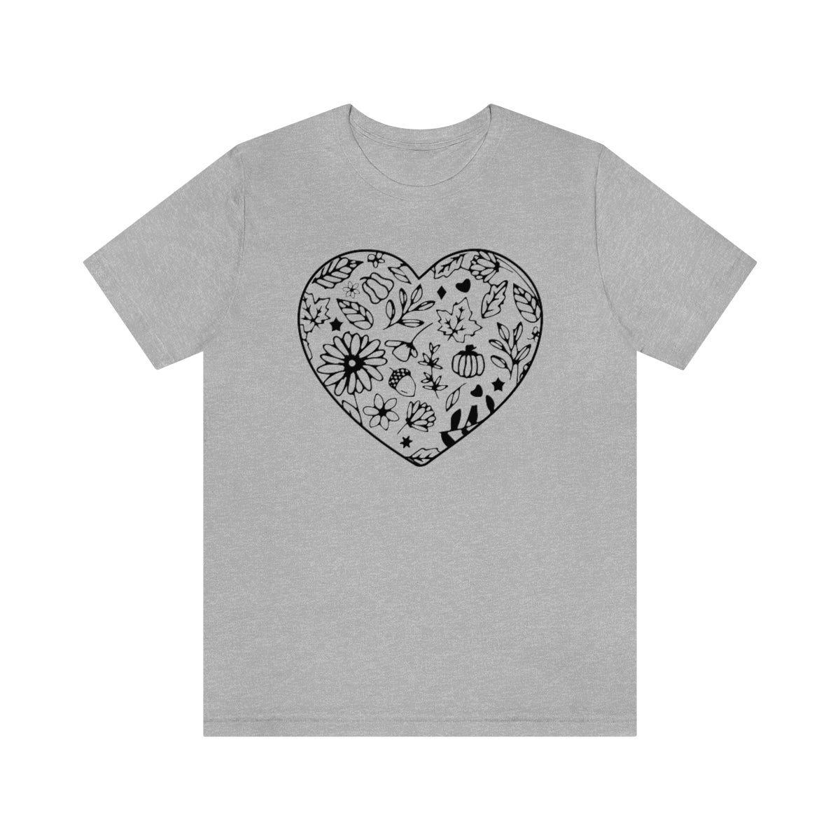 Women's Fall Heart Shirt - Bella + Canvas T Shirt - Sizes S - 3XL