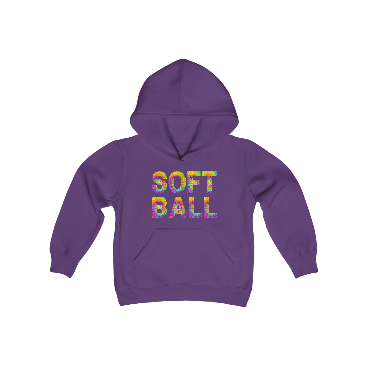 Youth Softball Hoodie, Softball Sweatshirt for Youth, Tie Dye Softball Shirt, Girls Softball Shirt, Softball Gifts