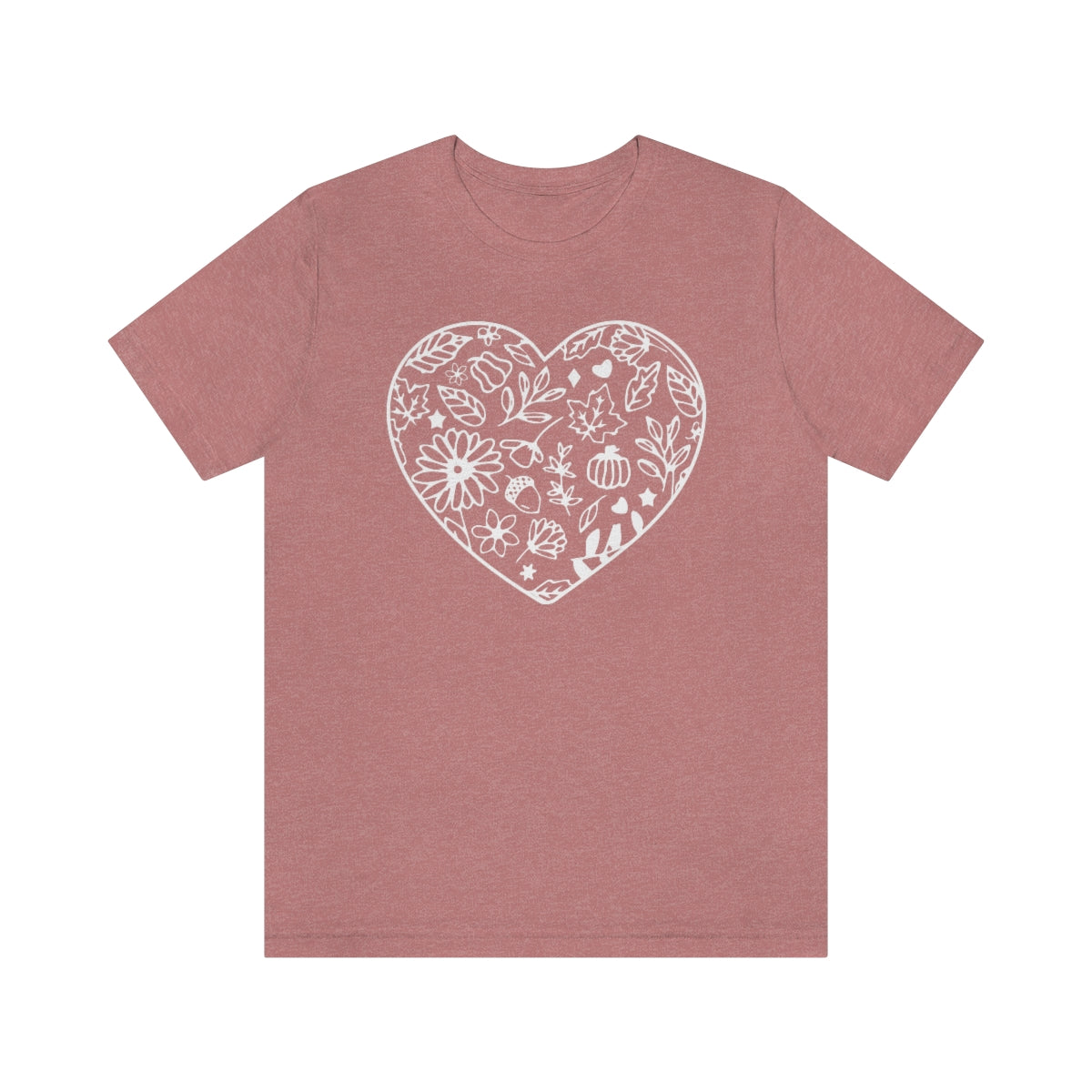 Women's Fall Heart Shirt - Bella + Canvas T Shirt - Sizes S - 3XL