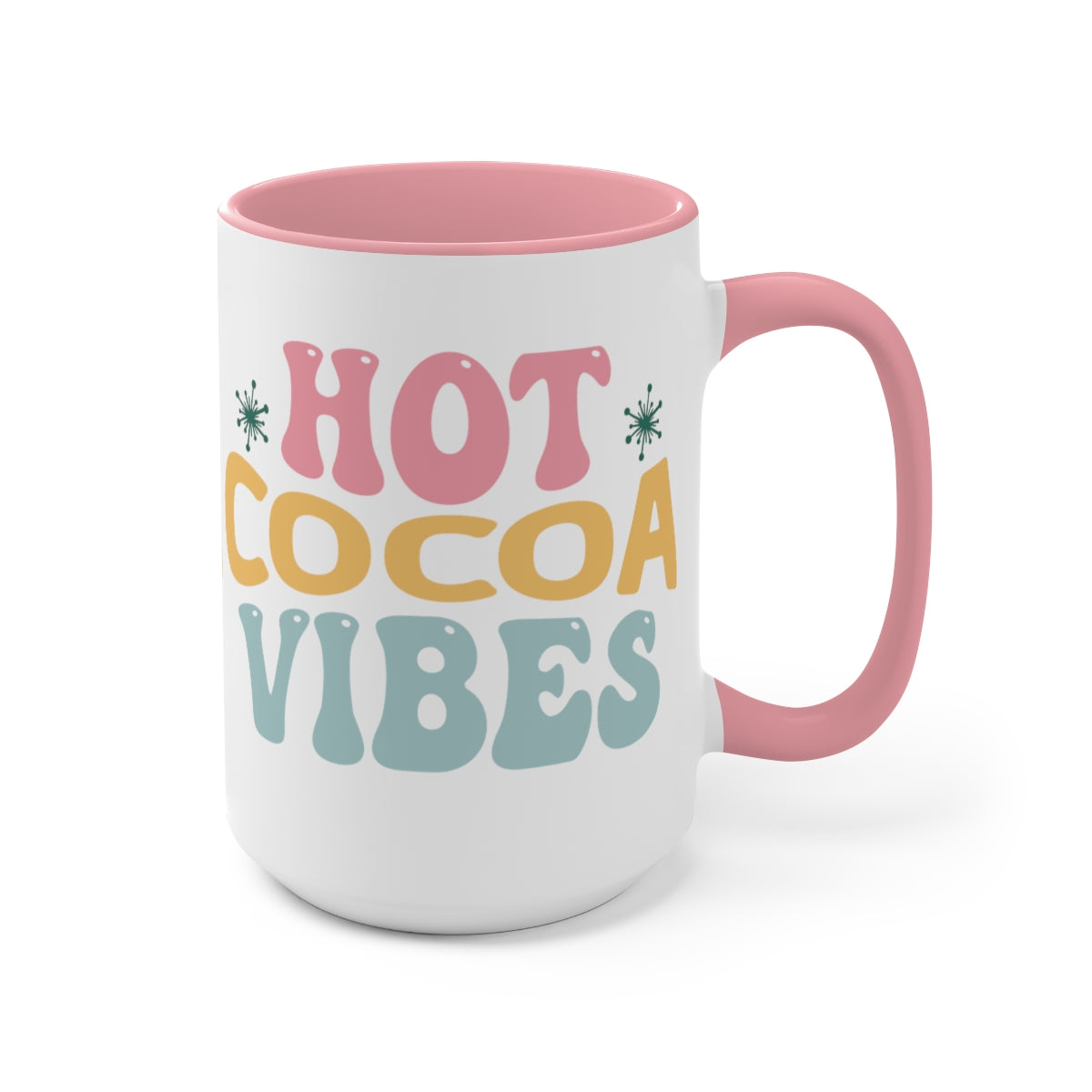 15oz Two Tone Christmas Coffee Mug, Hot Cocoa Vibes Mug, Christmas Mug, Hippie Mug, Hot Chocolate Mug